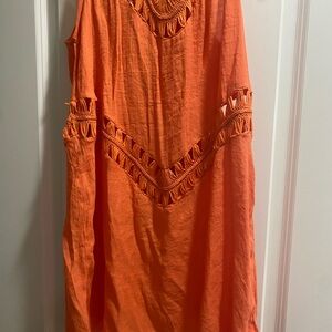 SHEIN Orange Crochet Swim Coverup